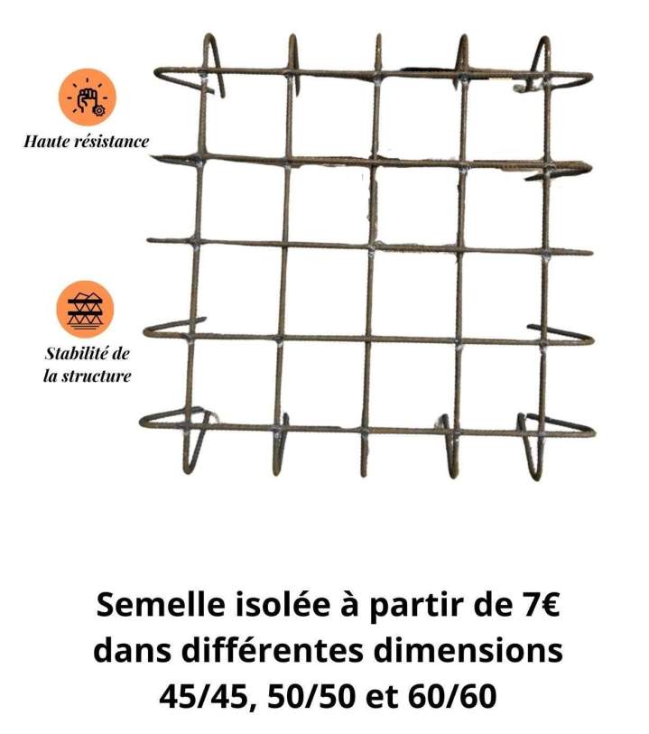 Armature semelle isolée Guadeloupe